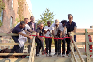 Skate bowl ribbon-cutting at the Open Source 2021 festival